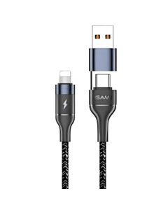 Кабель Usams US-SJ404 U31 USB Type-A / USB Type-C to Lightning 1.2 м SJ404USB01 Black