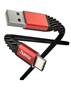 Кабель Hama USB Type-A to USB Type-C 1.5 м 201540 Black, Red