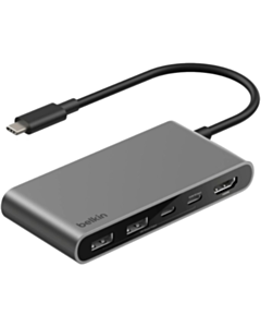 Ötürücü Belkin USB-C 5in1 Multiport Hub 100W  AVC022HQSGY Gray