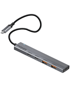 USB Hub Promate USB Type-C LITEHUB-PRO Grey