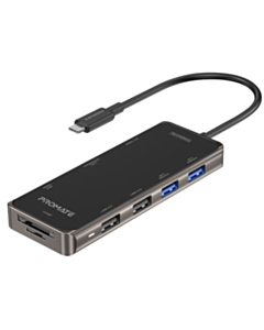 USB-хаб Promate USB Type-C 9in1 PRIMEHUB-GO Grey, Black