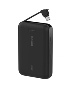 Power Bank Belkin 10000 мАч PD20W Integrated USB-C  BPB021HQBK Black