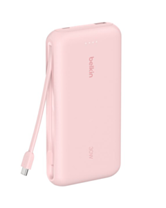 Power Bank Belkin 20000 мАч PD30W Integrated USB-C  BPB024HQPK Pink