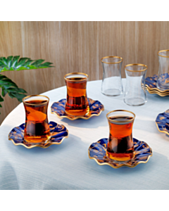 Çay dəsti Schafer Golden Bird 12 parça 8699131917466 (Bənövşəyi)