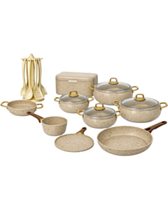 Набор кастрюль Deluca 19 предметов Кремовый 8680171579981
