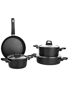 Qazan dəsti Schafer Black Stone 7 parça Qara 8699131858424