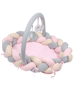Плетеный бортик для кроватки Sevi Bebe 3 в 1 Pink