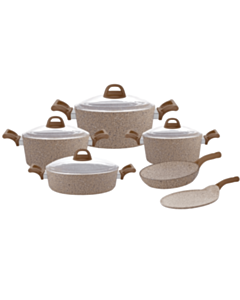 Набор кастрюль De Luca 10 предметов Кремовый 8683382703640