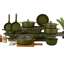 Набор кастрюль Deluca 16 предметов Зеленый 8683608817755