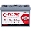 Avtomobil üçün akkumulyator Yıldız 45AH-360 SAE