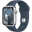 Apple Watch 9 41 mm Silver Aluminium W/Storm Blue Sport Band M/L / MR913QI/A