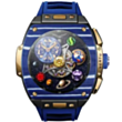 Smart saat Vertu Grand Watch S1 WS1-GDJ-T-BW11-C-HW-019 Bespoke Gold, Blue and White Carbon Fiber with Navy Blue Strap