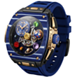Smart saat Vertu Grand Watch S1 WS1-GDJ-T-BW11-C-HW-019 Bespoke Gold, Blue and White Carbon Fiber with Navy Blue Strap