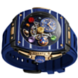 Smart saat Vertu Grand Watch S1 WS1-GDJ-T-BW11-C-HW-019 Bespoke Gold, Blue and White Carbon Fiber with Navy Blue Strap