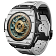 Smart saat Vertu Grand Watch S1 WS1-T-BW11-CHW-015 Black and White Carbon Fiber with White Strap