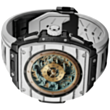Smart saat Vertu Grand Watch S1 WS1-T-BW11-CHW-015 Black and White Carbon Fiber with White Strap