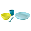 Beaba silikon yemək dəsti mavi-sarı 4 parça / 913428