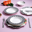 Столовый сервиз Schafer Talya 24 предмета Черный 8699131767658