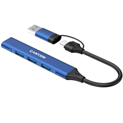 Ötürücü Canyon Hub DS-02 4in1 USB-A/C Blue CNS-TDS02BL