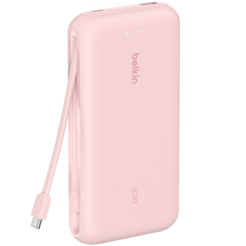 Power Bank Belkin 20000 мАч PD30W Integrated USB-C  BPB024HQPK Pink