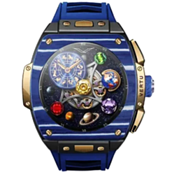 Смарт-часы Vertu Grand Watch S1 WS1-GDJ-T-BW11-C-HW-019 Bespoke Gold, Blue and White Carbon Fiber with Navy Blue Strap