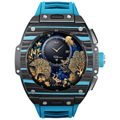 Смарт-часы Vertu Grand Watch S1 WS1-T-BB11-C-HW-017 Black and Blue Carbon Fiber with Light Blue Strap