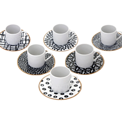 Qəhvə üçün fincan dəsti Porland Fractal 12 parça 90CC 04POR034325