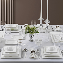 Столовый сервиз Schafer Blanc Bone 60 предметов Серебристый 8699131787014