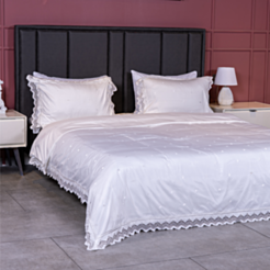 Tekstil yataq dəsti Cehizçi Laura Grand (WH-61) Ağ