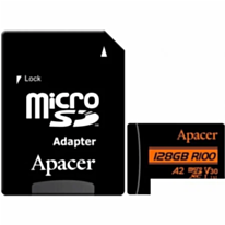 Карта памяти Apacer microSDXC 128 GB UHS-I U3 V30 A2 AP128GMCSX10U8-R