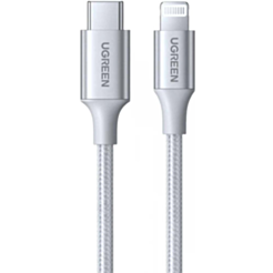 Кабель Ugreen US304-70523 18W 3A Lightning Apple MFI 1 м Silver
