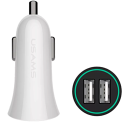 Usams US-CC013 2.1A Dual USB White 21CHGC01