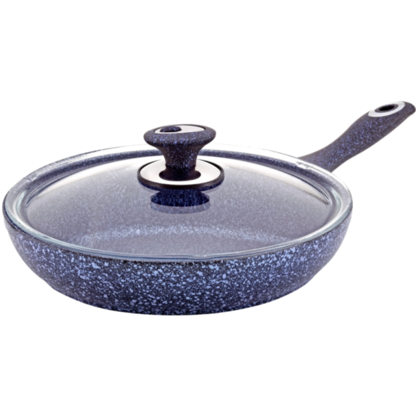 Сковородка Hascevher Stoneco Blue Granit 24 См С Крышкой