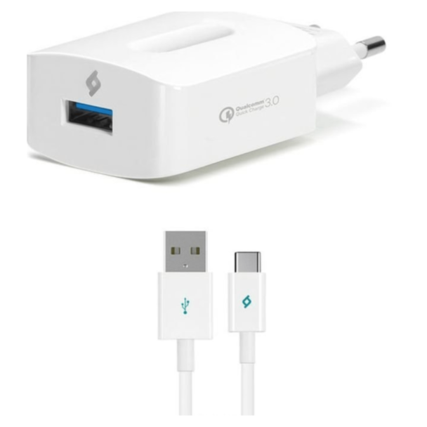 Ttec SpeedCharger QC 3.0 18W+Type-C Cable / 2SCQC01C 