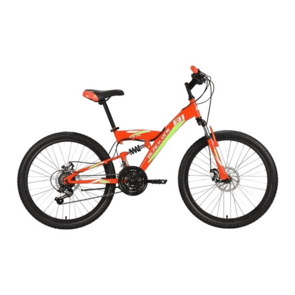 Velosiped Black One İce FS 24 D 14.5 - Green-Orange