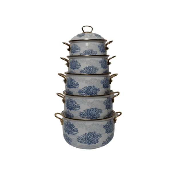  Набор кастрюль Canalı эмаль 5 set Enabel металлическая ручка с золотым покрытием