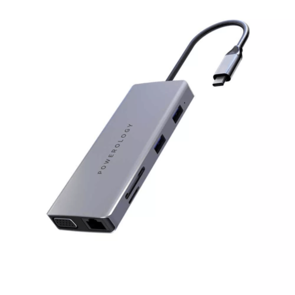Powerology USB-C Hub 4in1 Gray