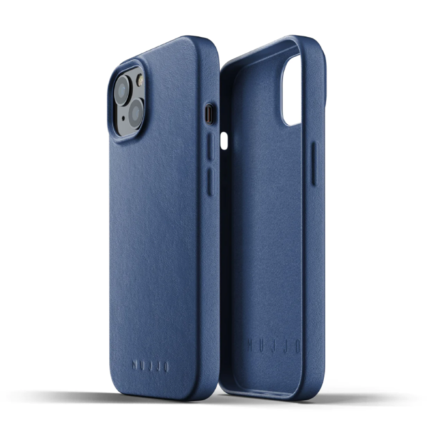 Mujjo leather case iPhone 13 blue