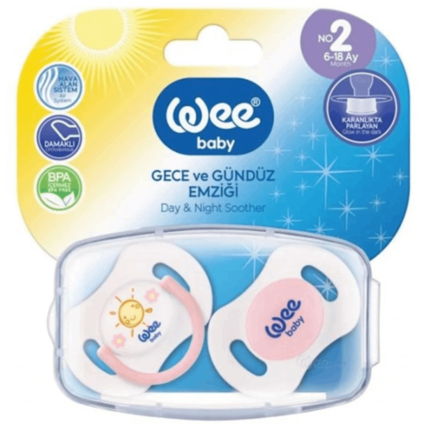 2 Шт. С Фосфором + Дневная Пустышка Wee Baby 153 (Blue)