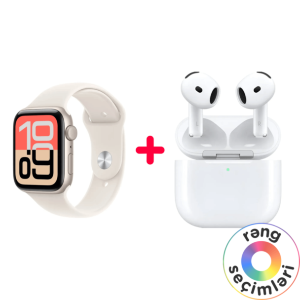 Apple AirPods 4 + Apple Watch SE 3 40mm Starlight W/Starlight Sport Band S/M MEH34RK/A