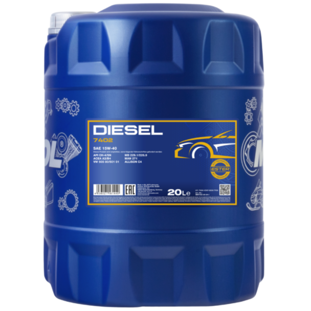 Mühərrik yağı Mannol Diesel SAE 15W-40 20L