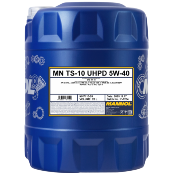 Моторное масло Mannol UHPD TS-10 SAE 5W-40 20Л