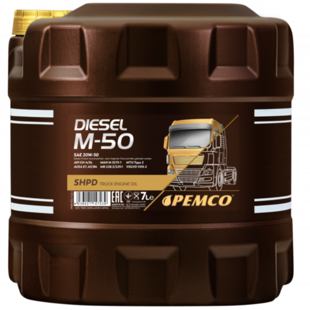 Mühərrik yağı PEMCO Diesel M-50 SHPD SAE 20W-50 7 lt