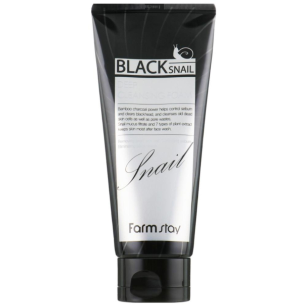 Üz yuma üçün köpük FarmStay Black Snail 180 ml 8809480770951