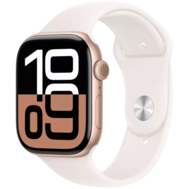 Apple Watch Series 10 42mm Rose Gold W/Light Blush sport Band M/L MWWJ3QI/A