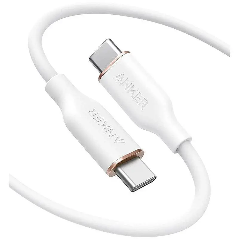 Anker PowerLine III Flow 100W USB-C to USB-C 1.8m Cable White (A8553H21)-image-1