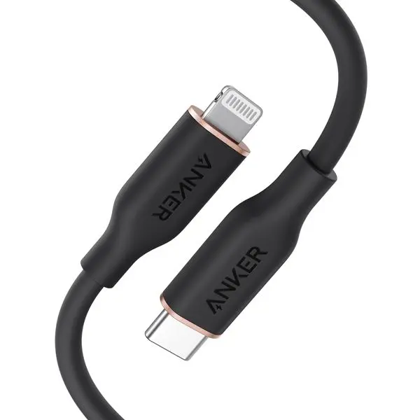 Anker PowerLine Soft USB-C to Lightning 0.9m Cable Black (A8662H11)-image-1