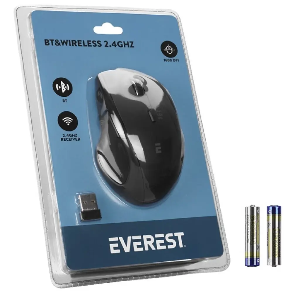 Everest SM-32BT Bluetooth/Wireless Mouse Black-image-4