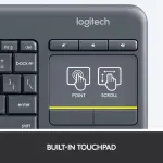 Logitech K400 Plus Wireless Touch Keyboard Black-thumb-2