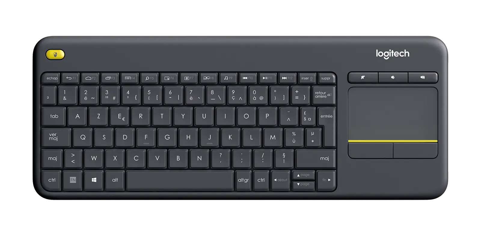 Logitech K400 Plus Wireless Touch Keyboard Black-image-1